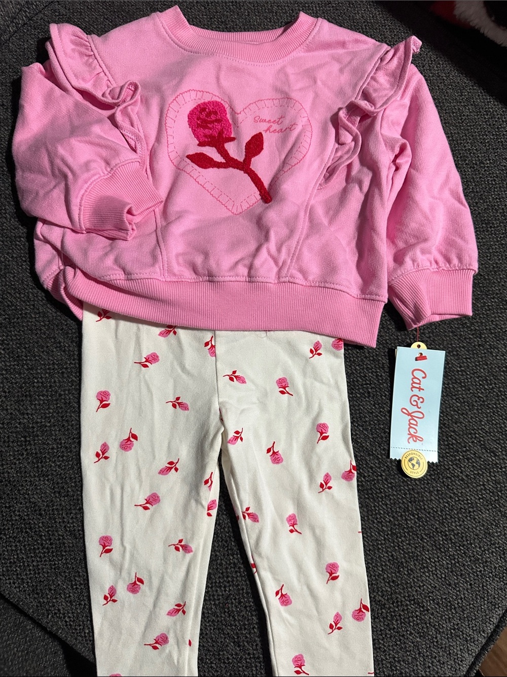 Cat & Jack Pink Rose Heart Set